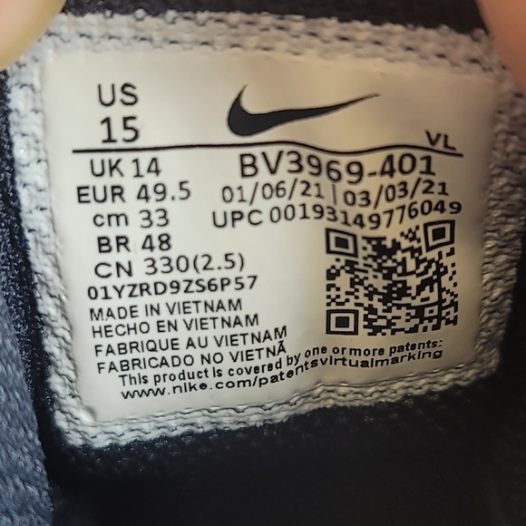 Mens Size 15 Nike Force Savage Pro 2 Football Cleats Navy White BV3969-401 - Picture 10 of 10